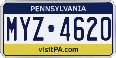 PA license plate MYZ4620