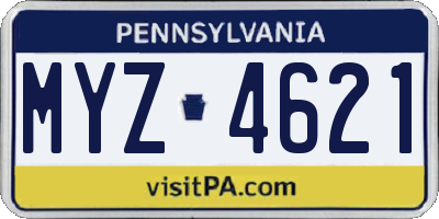 PA license plate MYZ4621