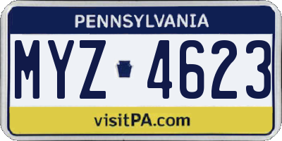 PA license plate MYZ4623