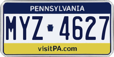 PA license plate MYZ4627