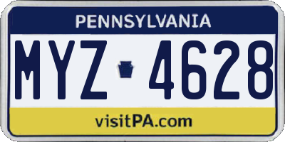 PA license plate MYZ4628