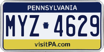 PA license plate MYZ4629
