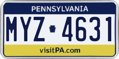 PA license plate MYZ4631