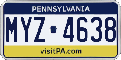 PA license plate MYZ4638
