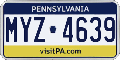 PA license plate MYZ4639