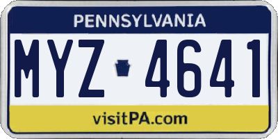 PA license plate MYZ4641