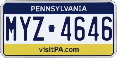 PA license plate MYZ4646