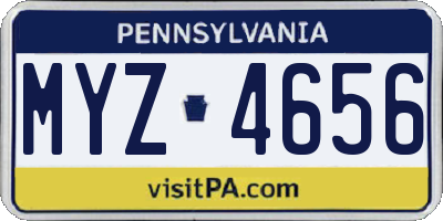PA license plate MYZ4656