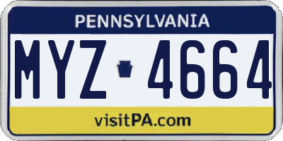 PA license plate MYZ4664