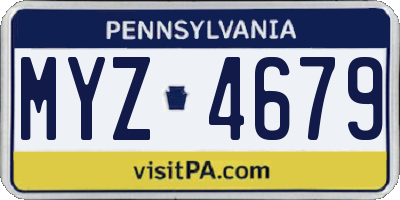 PA license plate MYZ4679