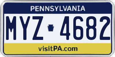 PA license plate MYZ4682
