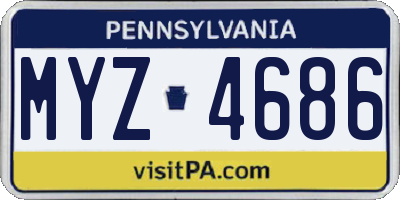 PA license plate MYZ4686