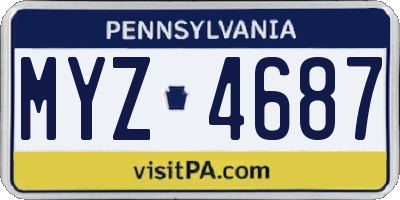 PA license plate MYZ4687