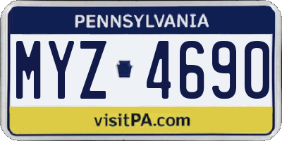 PA license plate MYZ4690