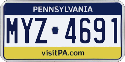 PA license plate MYZ4691