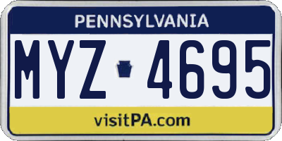 PA license plate MYZ4695