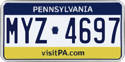 PA license plate MYZ4697