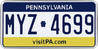 PA license plate MYZ4699