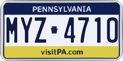 PA license plate MYZ4710