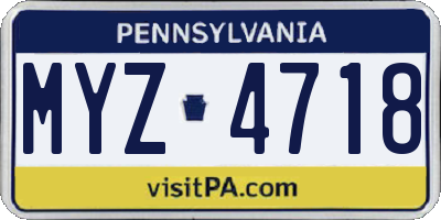 PA license plate MYZ4718