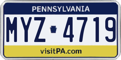 PA license plate MYZ4719