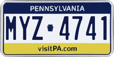 PA license plate MYZ4741