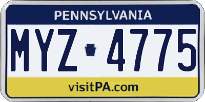 PA license plate MYZ4775