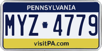 PA license plate MYZ4779