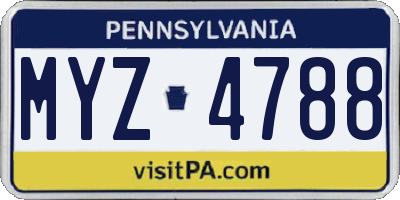 PA license plate MYZ4788