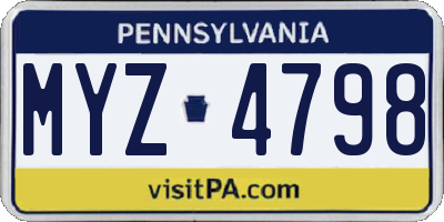 PA license plate MYZ4798