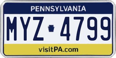PA license plate MYZ4799