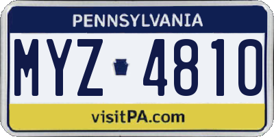 PA license plate MYZ4810
