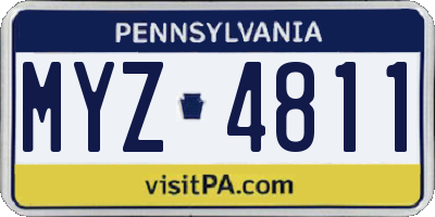 PA license plate MYZ4811