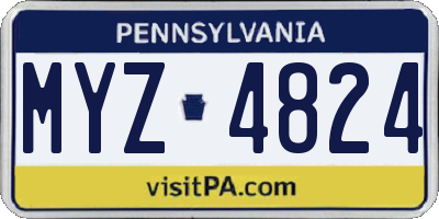PA license plate MYZ4824