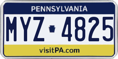 PA license plate MYZ4825
