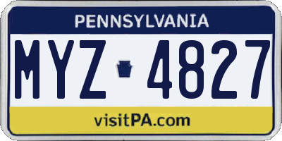 PA license plate MYZ4827