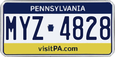 PA license plate MYZ4828
