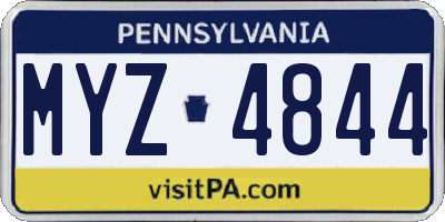 PA license plate MYZ4844