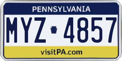 PA license plate MYZ4857