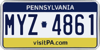 PA license plate MYZ4861