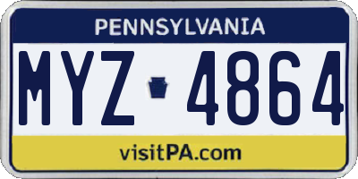 PA license plate MYZ4864