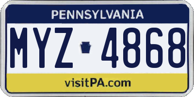 PA license plate MYZ4868