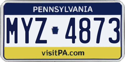 PA license plate MYZ4873