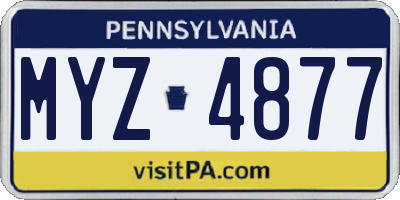 PA license plate MYZ4877