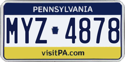 PA license plate MYZ4878