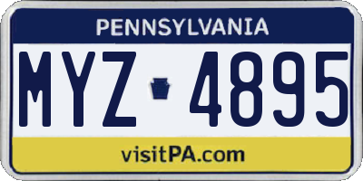 PA license plate MYZ4895