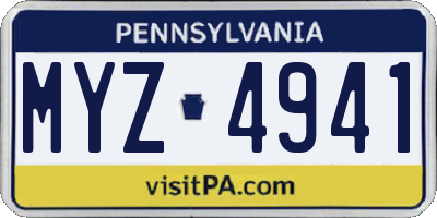 PA license plate MYZ4941