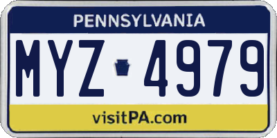 PA license plate MYZ4979
