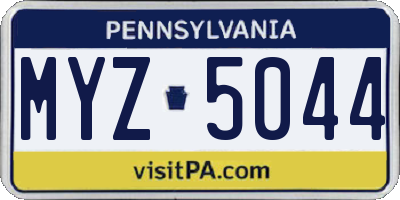 PA license plate MYZ5044