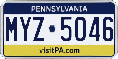 PA license plate MYZ5046